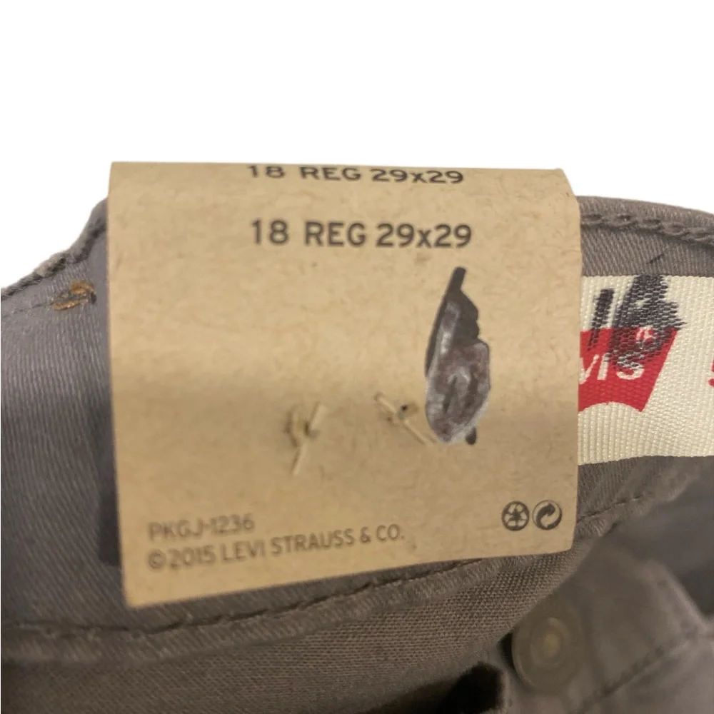 Levi’s 511 Slim Stretch Gray Cotton Pants - Boys 18R - NWT